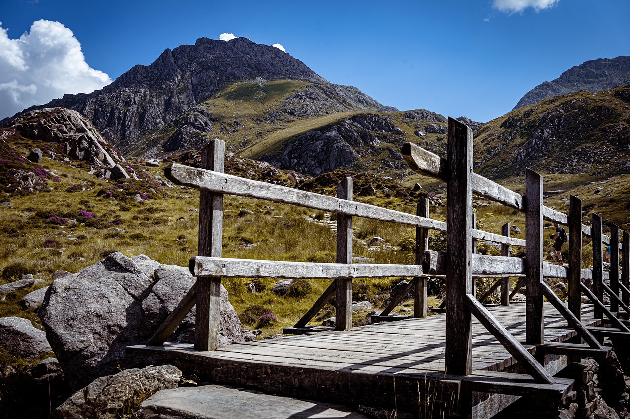 snowdon, mountains, wooden bridge, wales, snowdonia, bridge, footbridge, landscape, rock, nature, scenery, peak, summit, mountain range, uk, snowdon, snowdonia, snowdonia, snowdonia, snowdonia, snowdonia